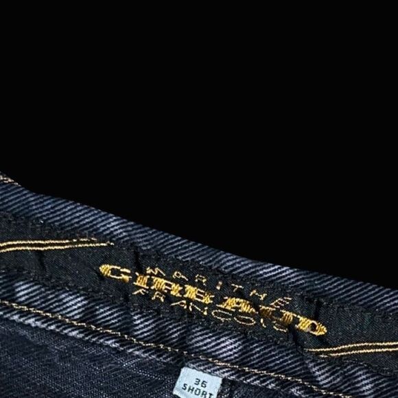 Vintage 90s Marithe Francois Girbaud Baggy Black Denim Men Jeans Size 35x26 - Picture 5 of 7